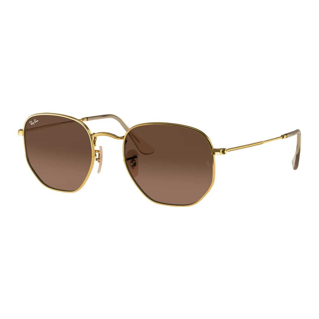 Óculos de Sol Ray-Ban Hexagonal RB3548 Dourado lente marrom