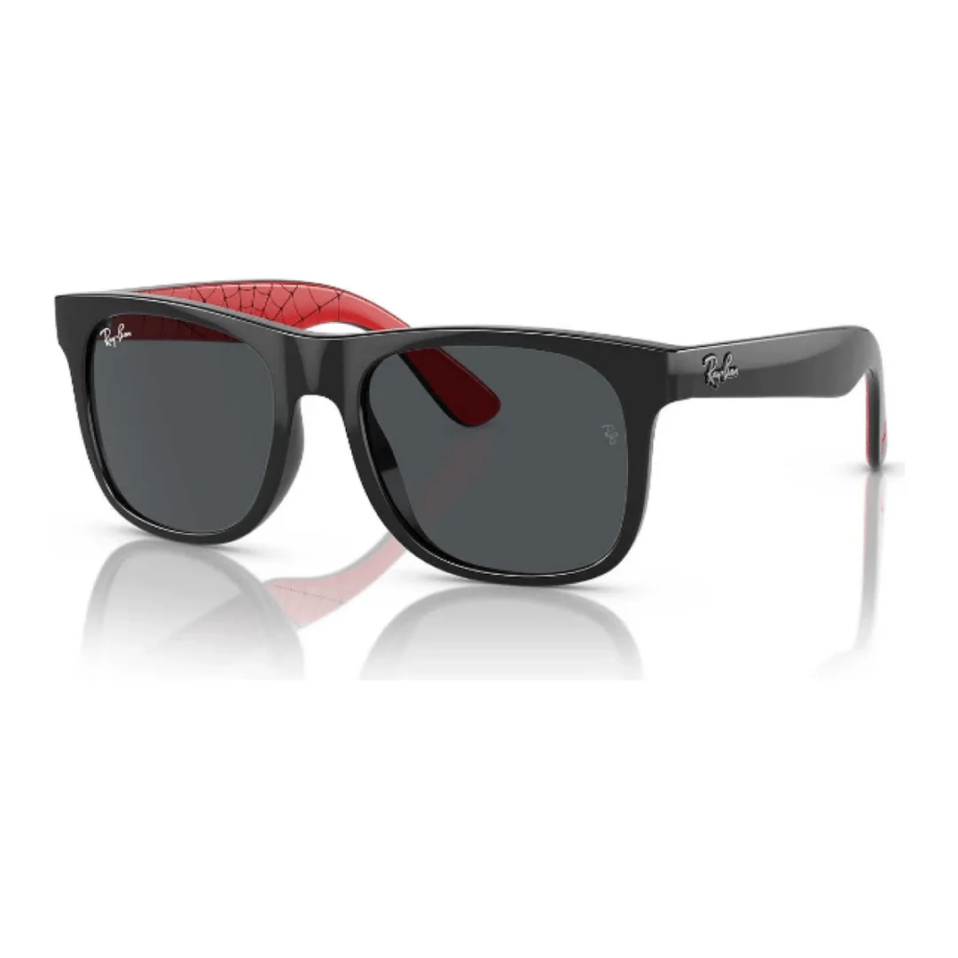 Óculos de Sol Ray-Ban Junior Justin RJ9069S Preto e vermelho